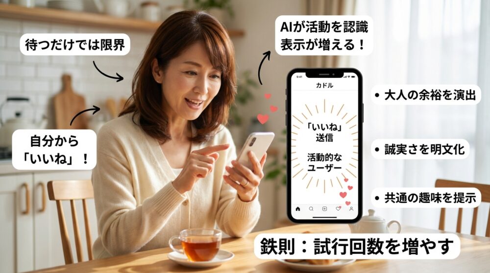 相手からの「いいね」を待つのではなく自分から動くべきなのかのイメージ画像