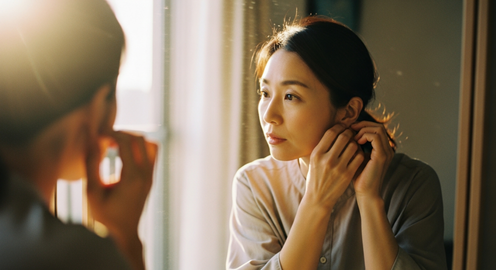 50代のピアス位置を今の自分に合わせて微調整していく