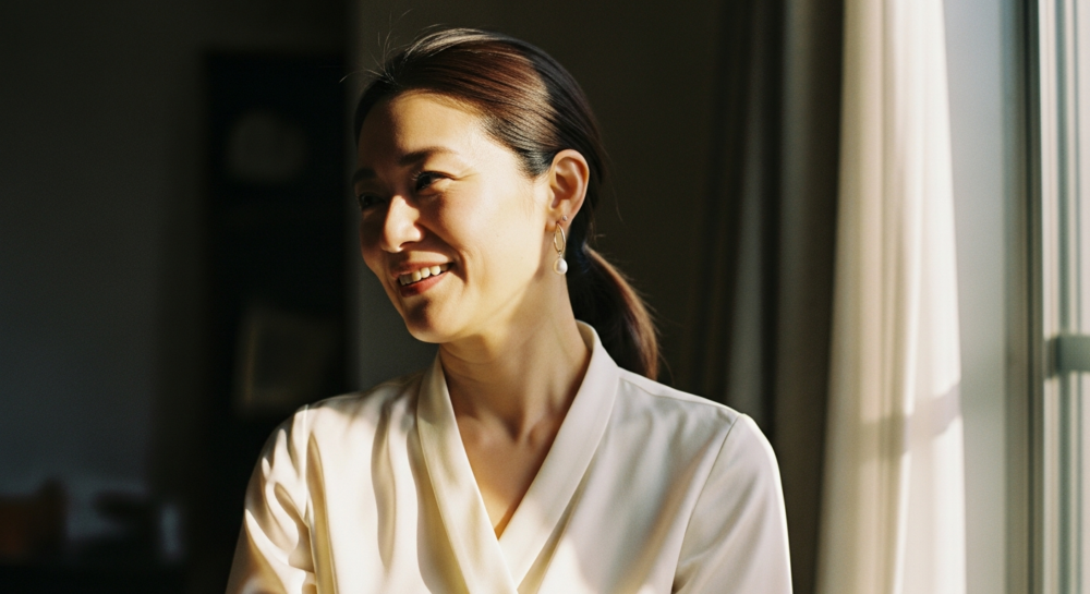 50代のピアス位置で顔全体の印象まで明るく変わる