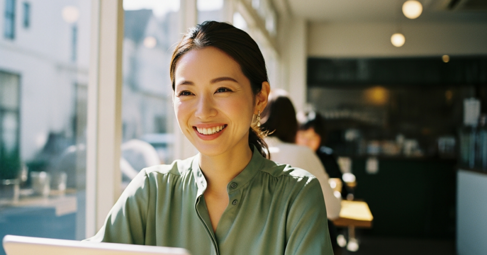 40代 なのに 20代に見える女性の解説イメージ