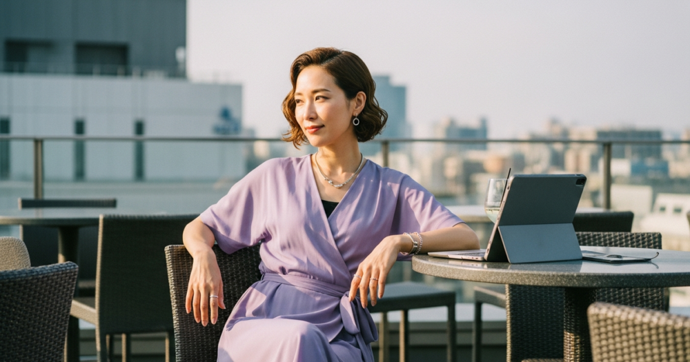 手入れが楽な髪型 60代パーマの解説イメージ